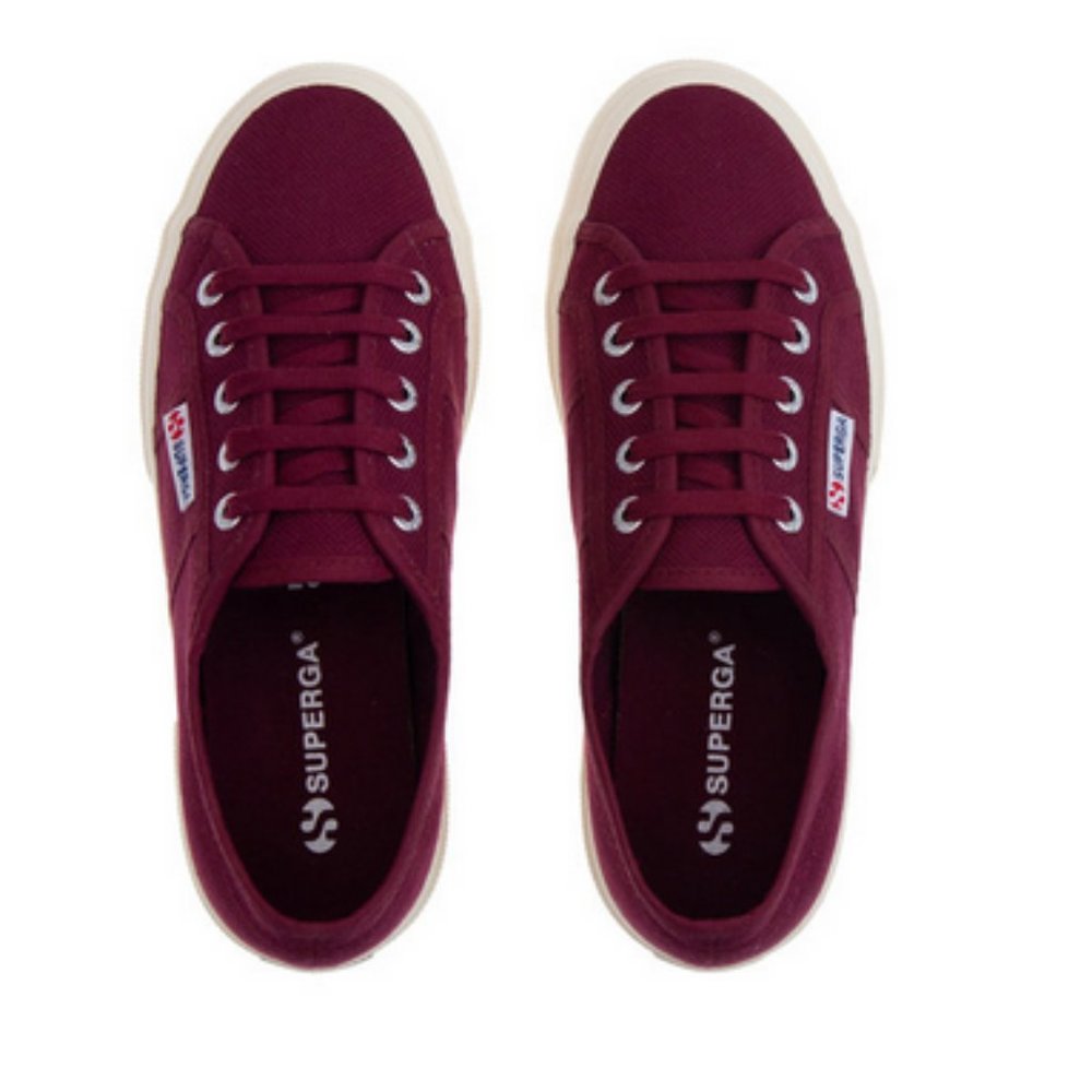 SUPERGA Men's Burgundy Canvas Sneakers